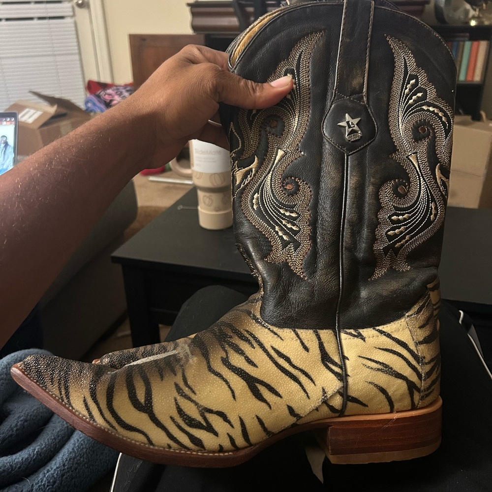 Genuine Stingray Leather Cowboy Boots RARE